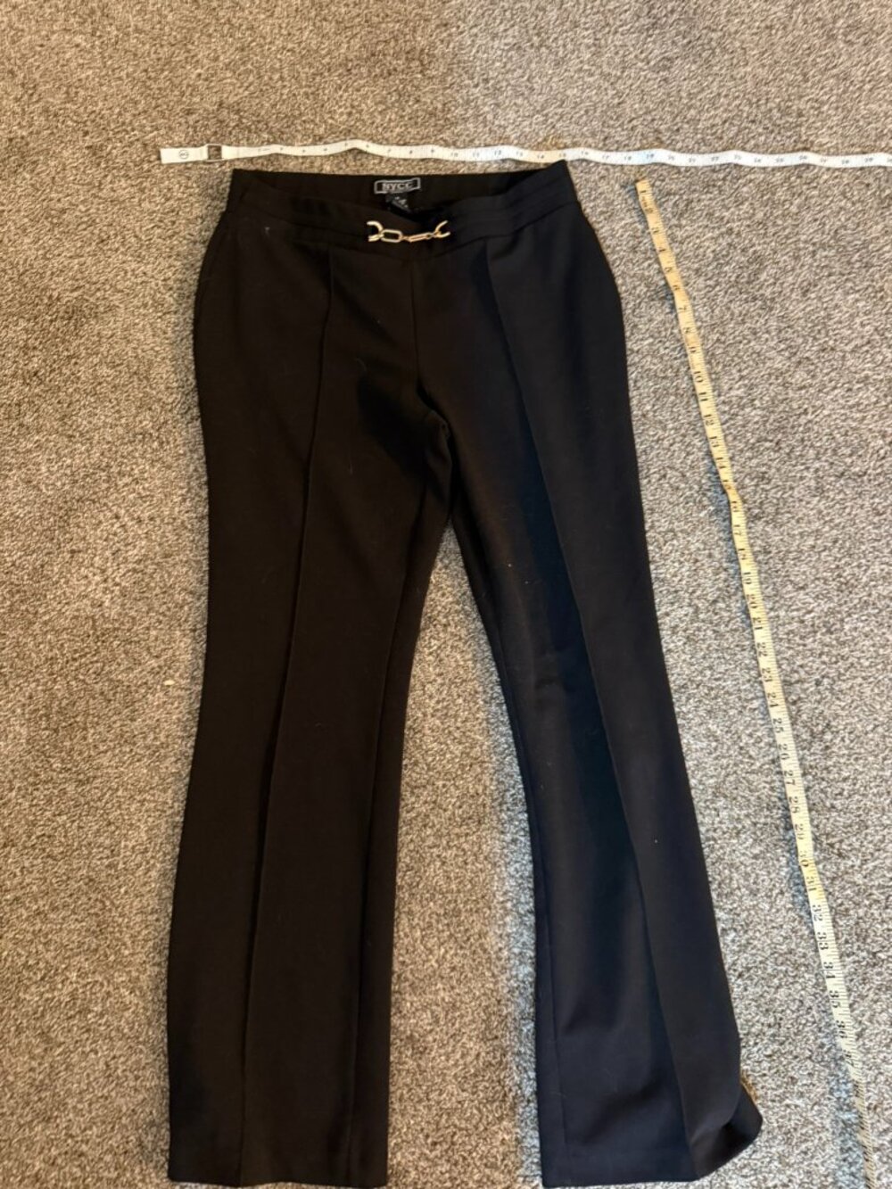 NYCC Black Stretch Pull On Dress Pants Gold Sz 14